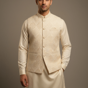 Ivory Raw Silk Waistcoat