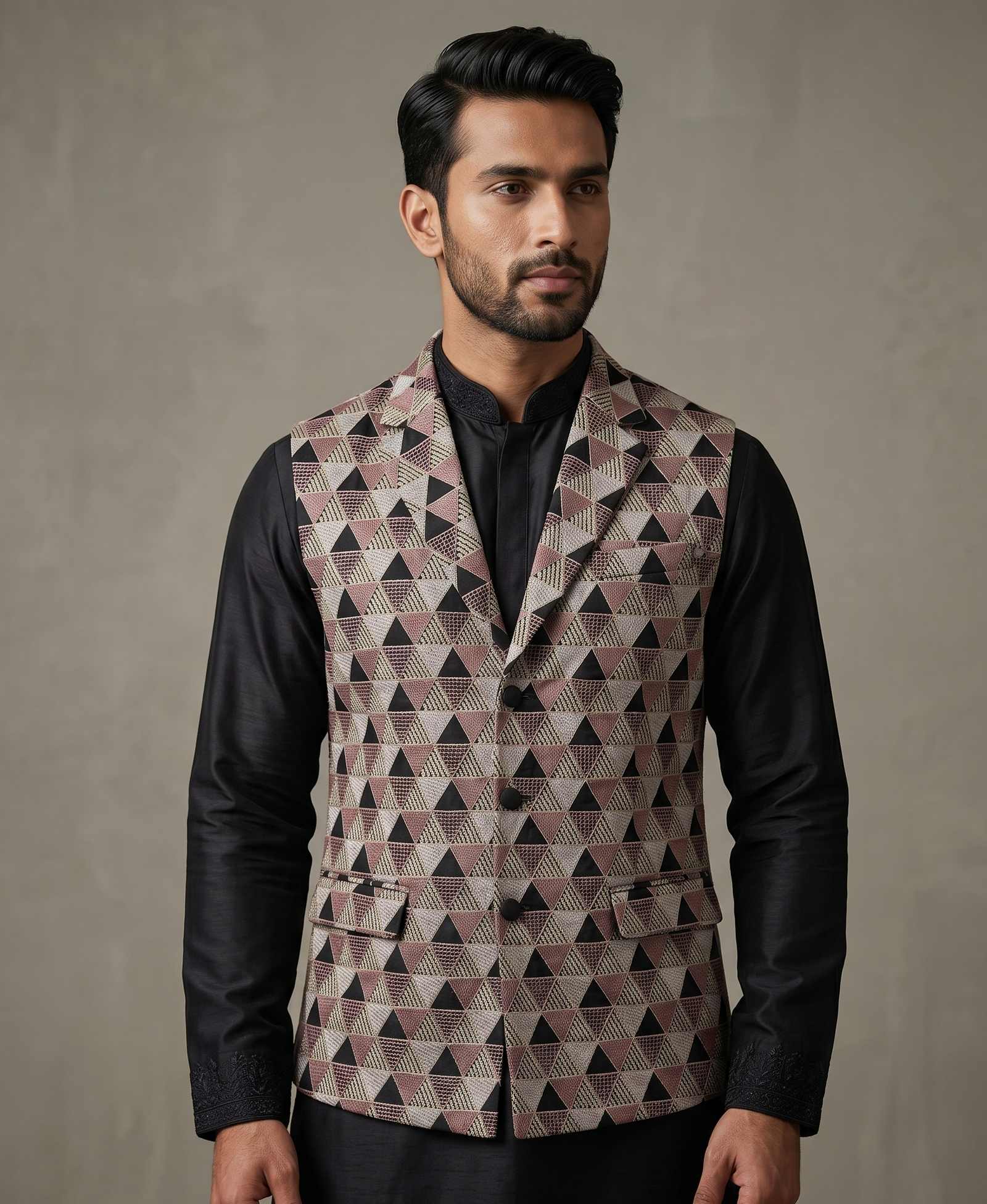 black hexa waistcoat fabric (1)